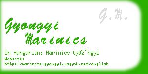 gyongyi marinics business card